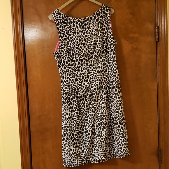 Black/white leopard print cocktail dress - Picture 3 of 4